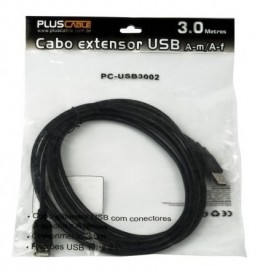 CABO EXTENSAO USB PRETA 1M X 1F 3METROS 1LINHA